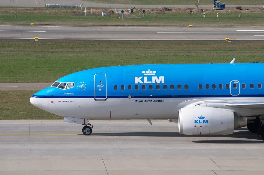 KLM Boeing 737 parked at Zurich Airport