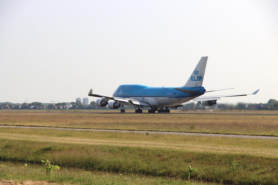 KLM aircraft parked at Amsterdam Schiphol Airport