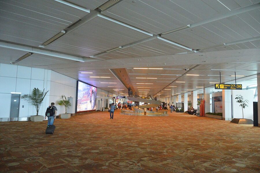 Terminal 3 interior at Indira Gandhi International Airport, Delhi
