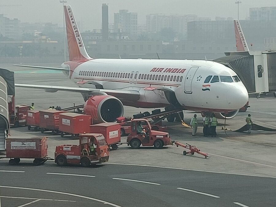Air India aircraft parked at Mumbai Chhatrapati Shivaji Maharaj International Airport