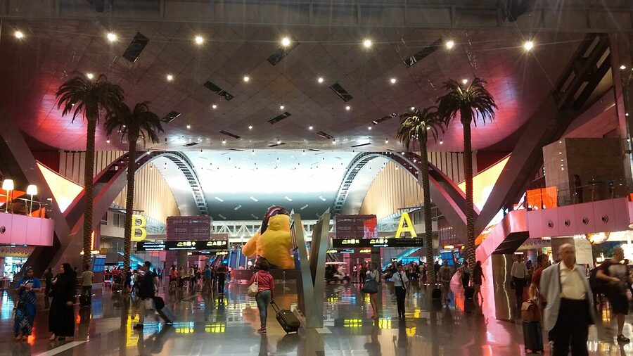 Concourse at Hamad International Airport in Doha, Qatar