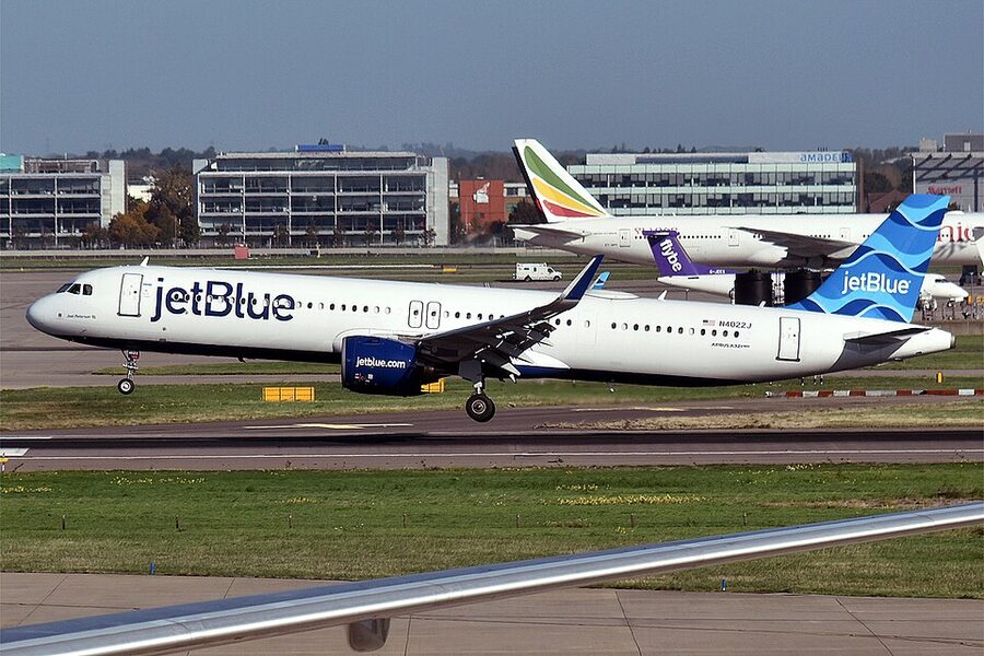 JetBlue Airways Airbus A321neo aircraft at Heathrow