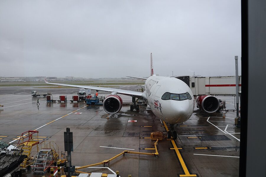 Heathrow Airport Terminal 3 check-in hall where Virgin Atlantic operates