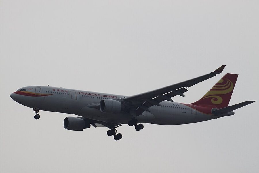 Hong Kong Airlines A330 B-LNG on taxiway at Hong Kong airport
