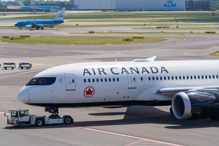 Air Canada Boeing 787 Dreamliner parked on airport tarmac