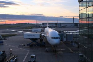 Air France Boeing 777-300ER widebody aircraft in updated livery at Paris Charles de Gaulle airport