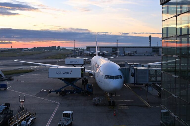 Air France Boeing 777-300ER widebody aircraft in updated livery at Paris Charles de Gaulle airport