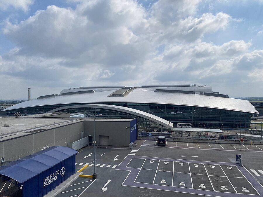 Exterior of Dublin Airport Terminal 2, the Aer Lingus hub in Ireland