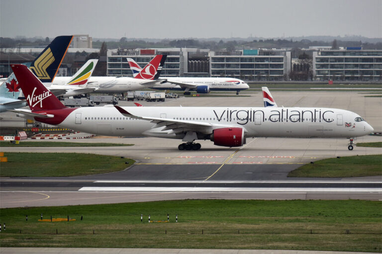 Virgin Atlantic Airbus A350-1000 G-VLUX Red Velvet at London Heathrow Airport