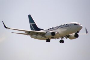 WestJet Boeing 737 at Vancouver International Airport (YVR)